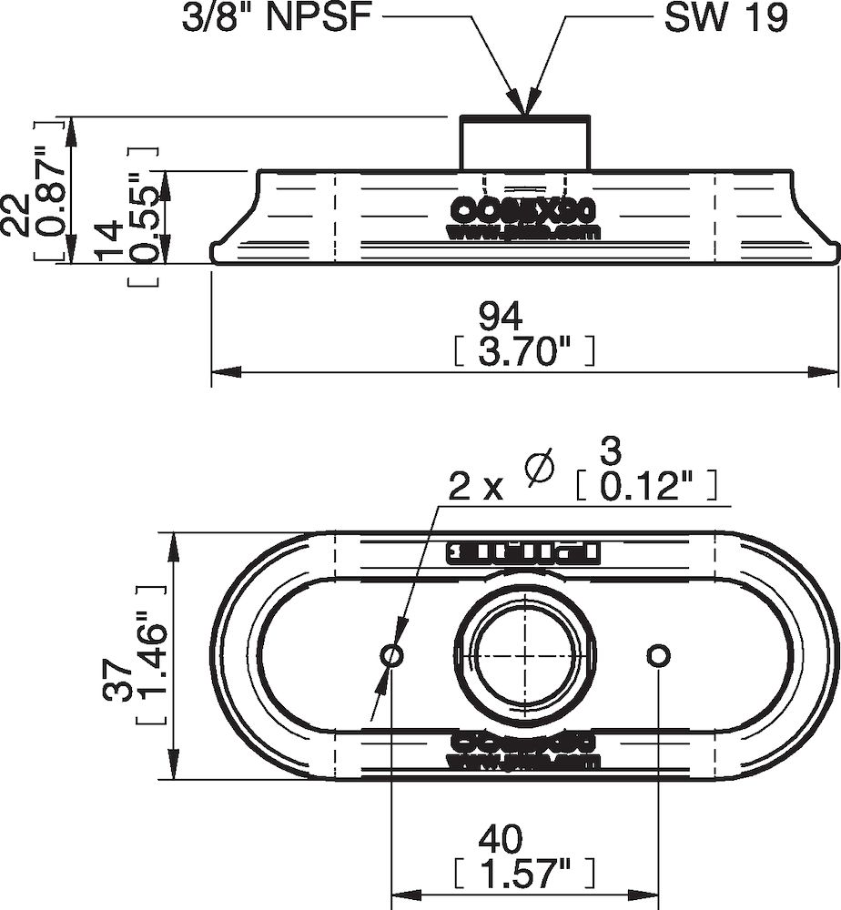 Piab Suction cup OC35x90P Polyurethane 40, 3/8 NPSF female