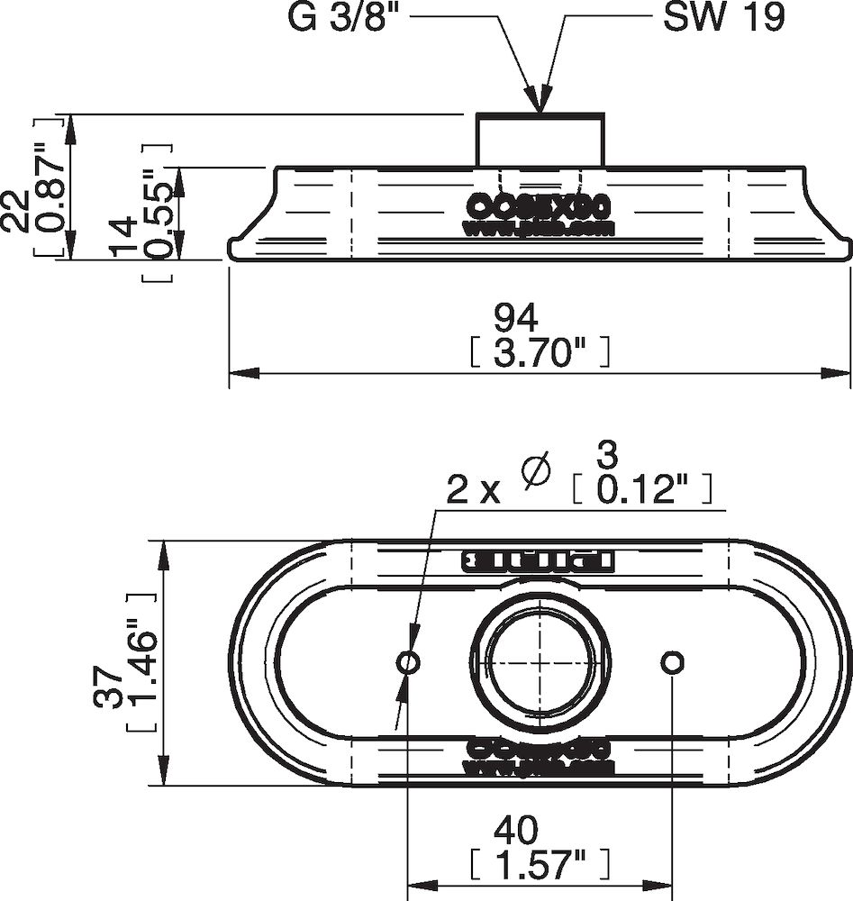Piab Suction cup OC35x90P Polyurethane 60, G3/8 female