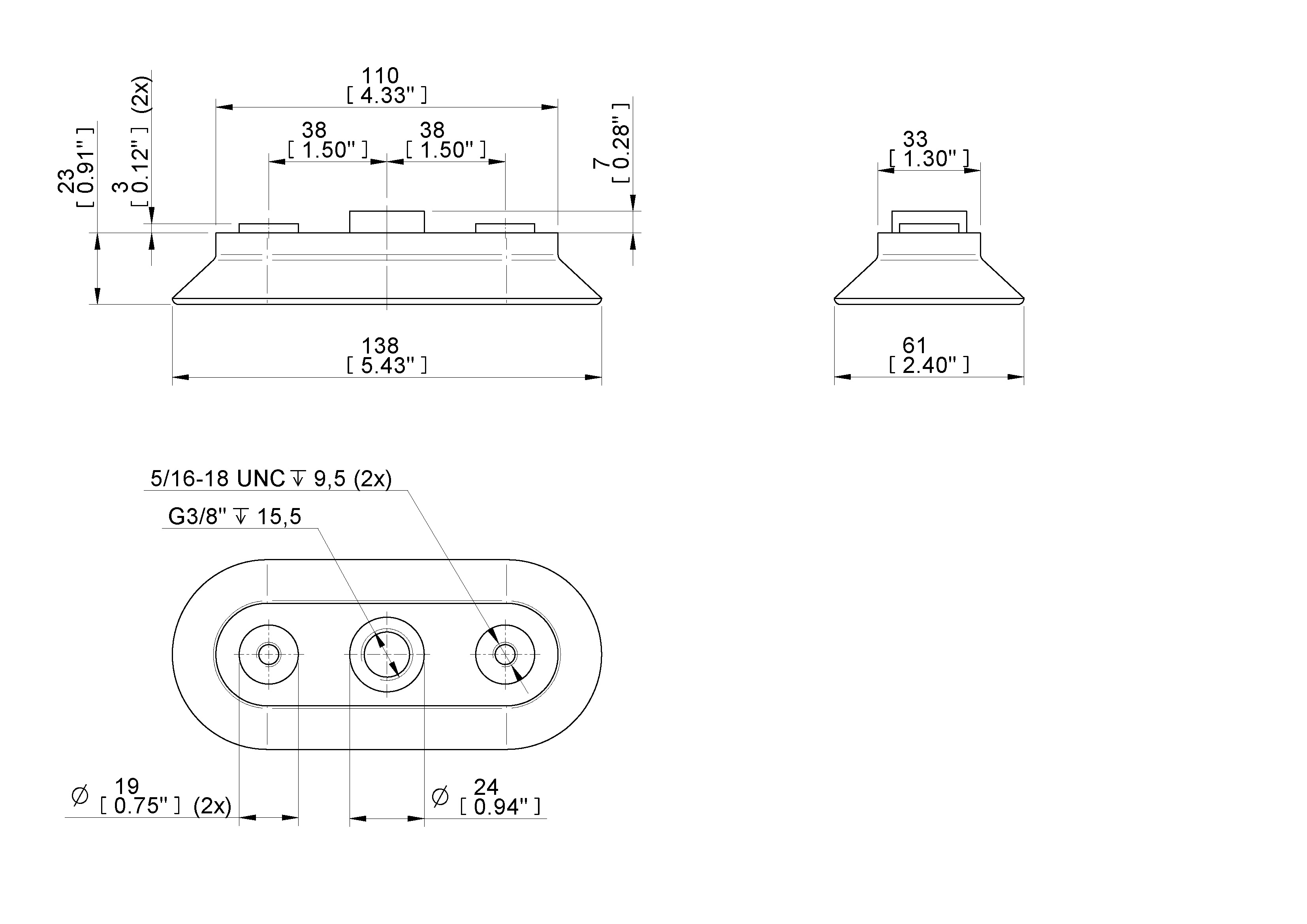 Piab Suction cup OC60x140 Nitrile, G3/8 female