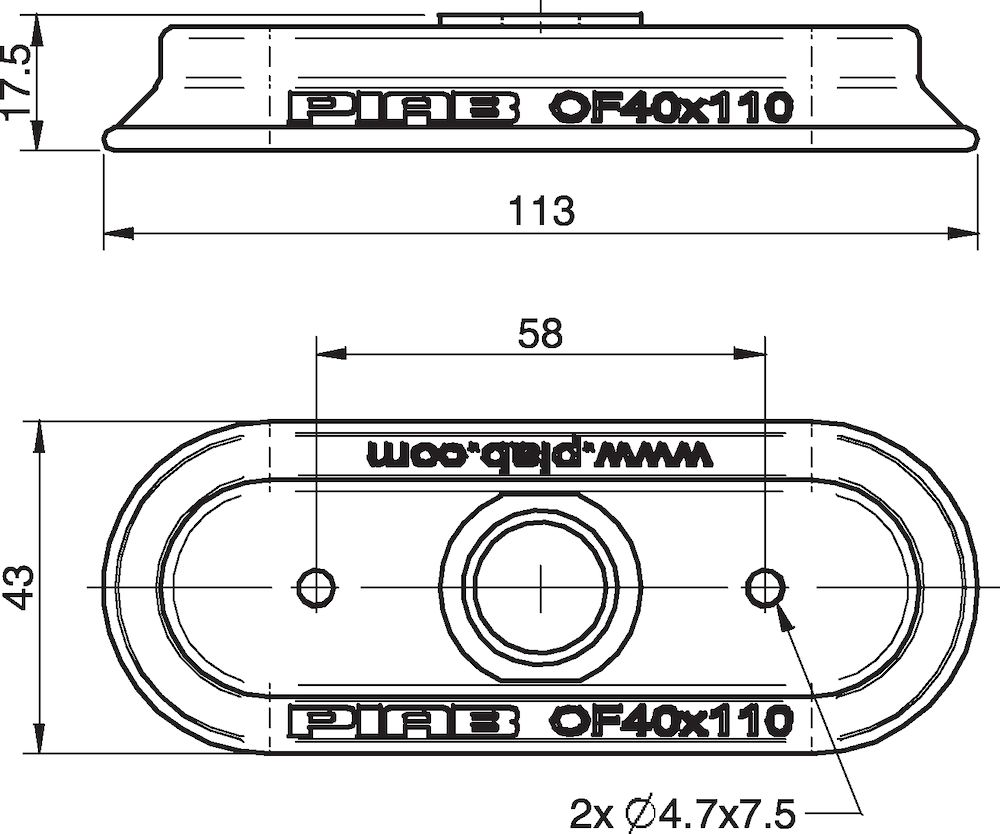 Piab Suction cup OF40x110P Polyurethane 40 with collar for Vacuum Gripper System (VGS)