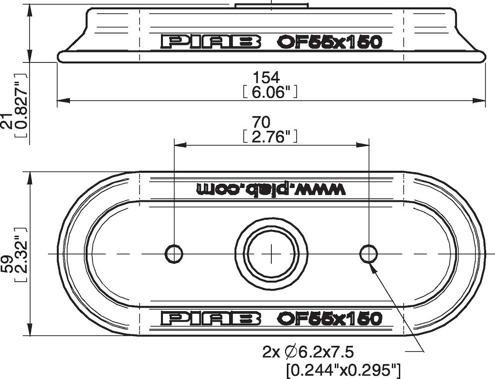 Piab Suction cup OF55x150P Polyurethane 60 with collar for Vacuum Gripper System (VGS)