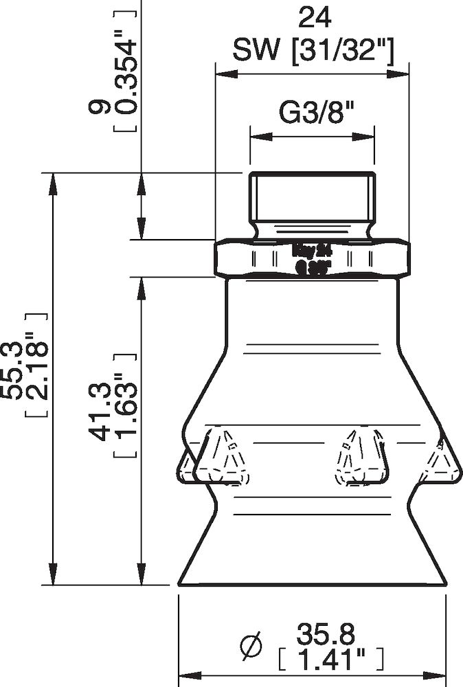 Piab PD36.DS40.G38MSS.00 Suction cups and soft grippers