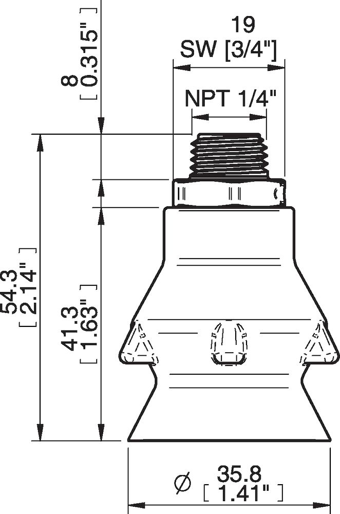 Piab PD36.DS40.NT14MDC.00 Suction cups and soft grippers