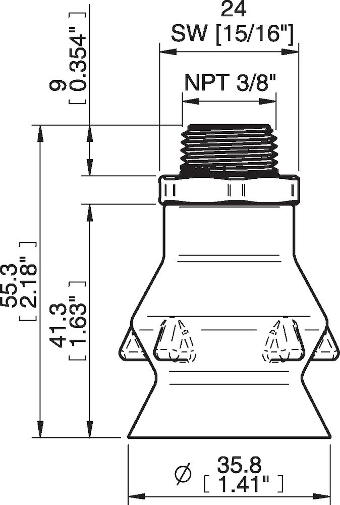 Piab PD36.DS40.NT38MDC.00 Suction cups and soft grippers