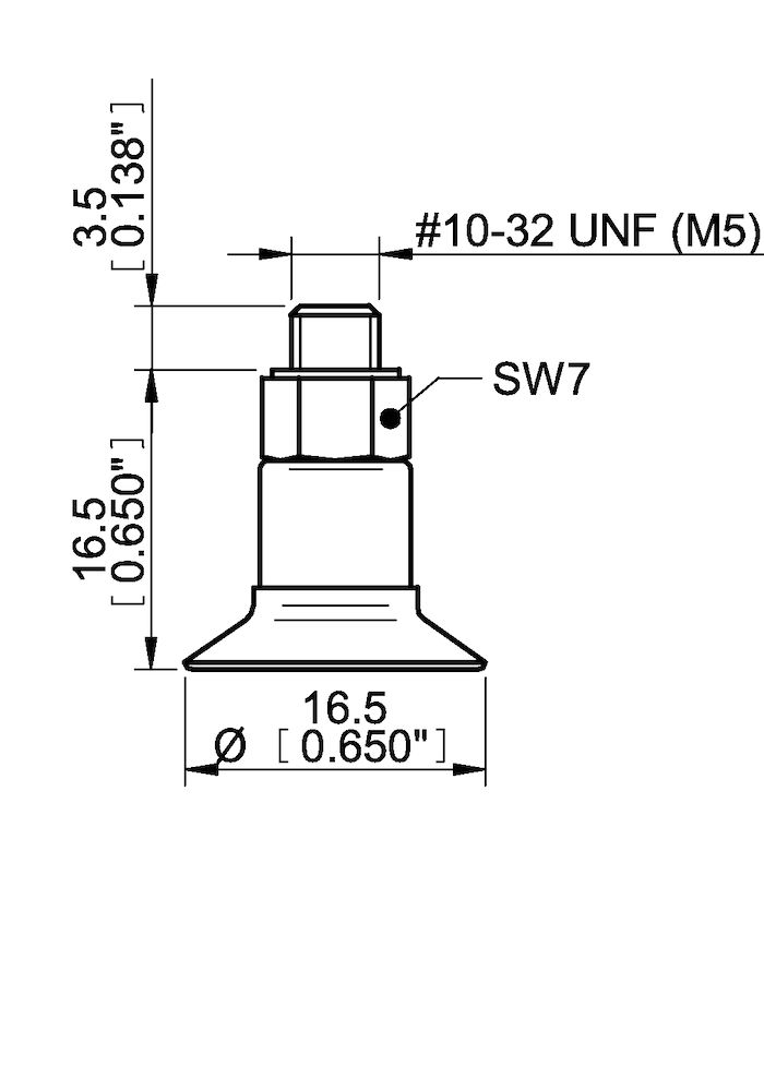 Piab Suction cup U15 HNBR, M5 male