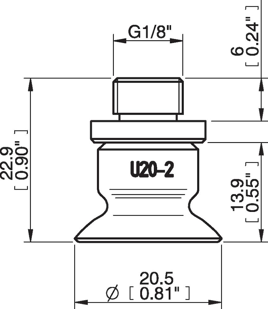 Piab Suction cup U20-2P Polyurethane 60