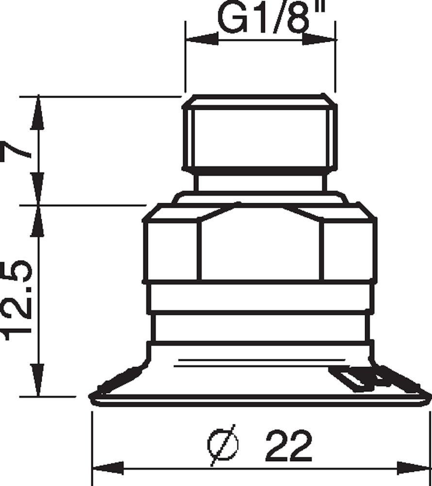 Piab Suction cup U20 Chloroprene, 1/8 NPT male, with mesh filter