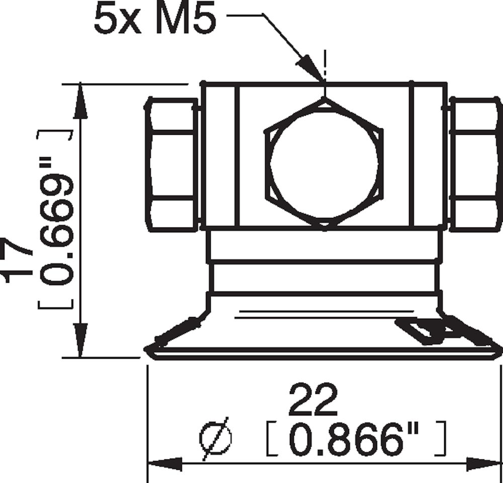 Piab Suction cup U20 Silicone, 5xM5 female