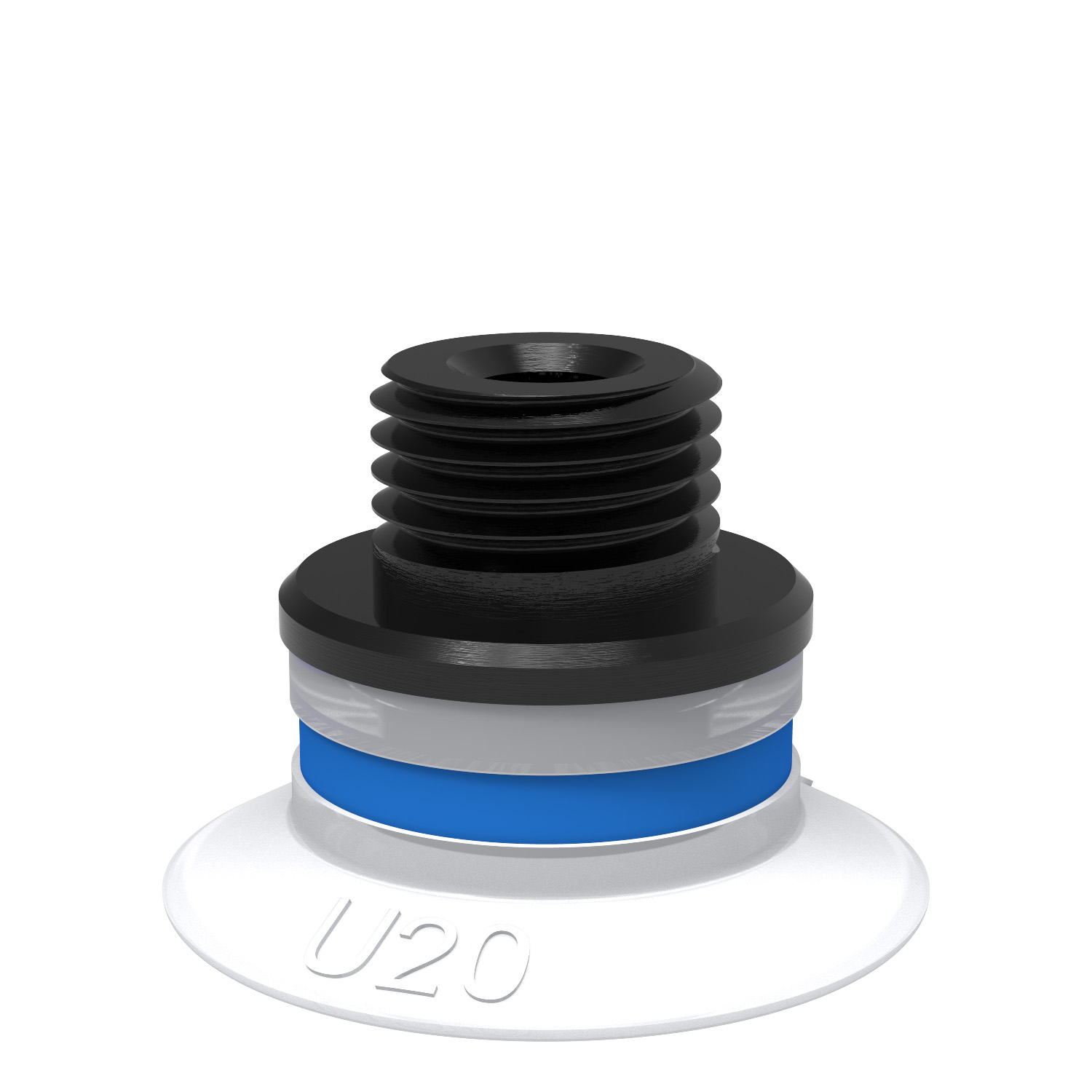 Piab Suction cup U20 Silicone FCM, G1/8 male/M5 female, with mesh filter