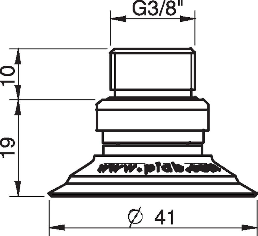 Piab Suction cup U40-2 Silicone, G3/8 male, with mesh filter