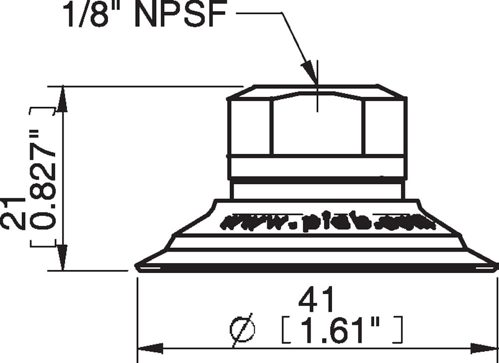 Piab Suction cup U40-2 Nitrile-PVC, 1/8 NPSF female