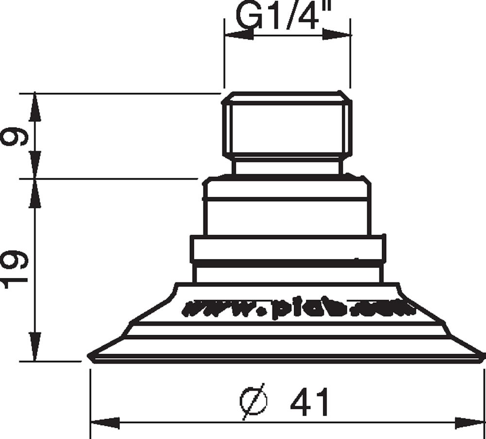 Piab Suction cup U40-2 Nitrile-PVC, G1/4 male, with dual flow control valve