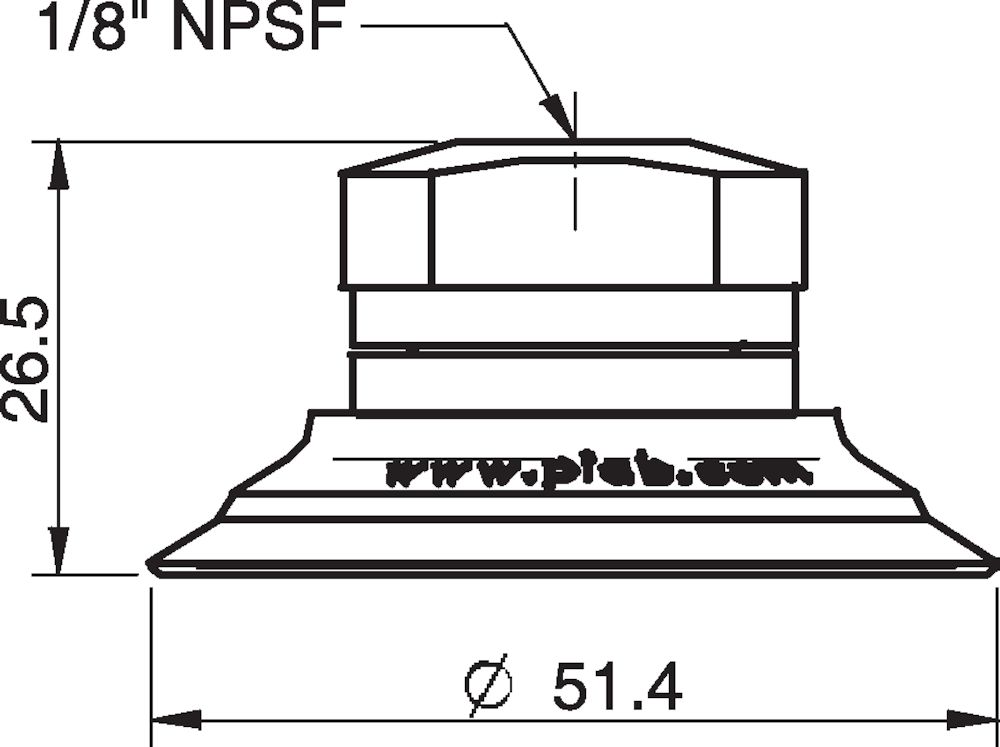 Piab Suction cup U50-2 Nitrile-PVC, 1/8 NPSF female