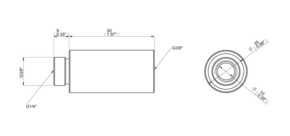 Piab Suction cup extension 50, G3/8 male x G3/8 female