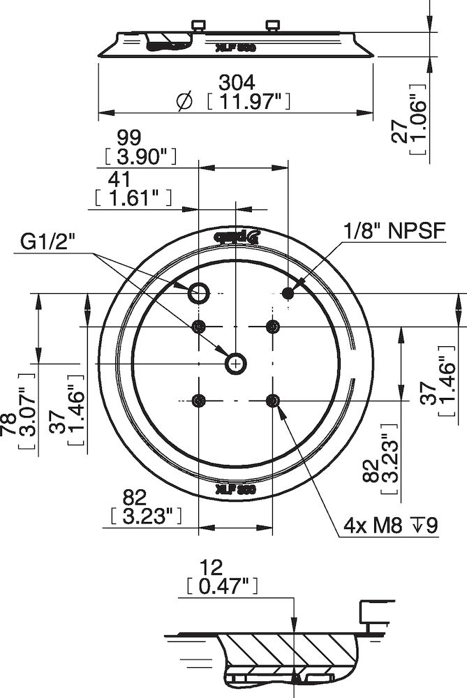 Piab XLF300 Extra Large Flat cup, G1/2 female