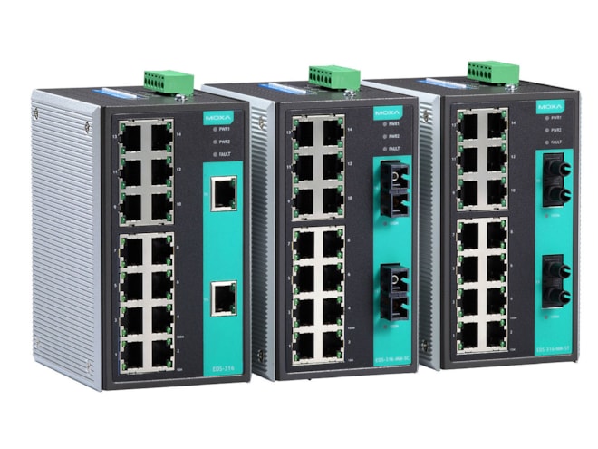 Moxa EDS-316 Series 16-Port Unmanaged Ethernet Switch